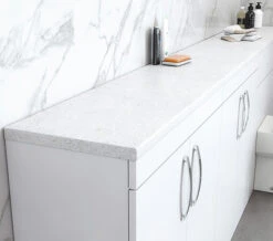 Nuance 3050 X 28mm Q3-Q10 White Quartz Laminate Bathroom Worktop