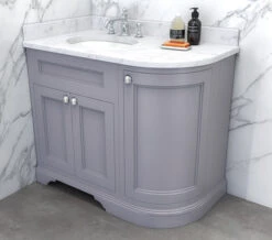 Burlington Freestanding 1000mm Left Hand Curved Corner Vanity Unit