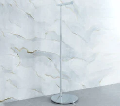 Smedbo Outline Lite Free Standing Polished Stainless Steel Toilet Roll Holder Round Base