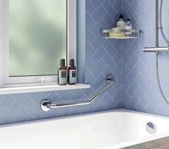 Croydex 600mm Stainless Steel Angled Grab Bar -Shower Room M700 2022 9 8 7 52 54 387