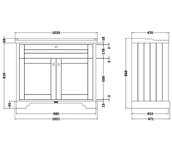Hudson Reed Old London 2 Door Floor Standing Vanity Unit And Basin 7 Hudson Reed Old London 2 Door Floor Standing Vanity Unit And Basin - Image 5