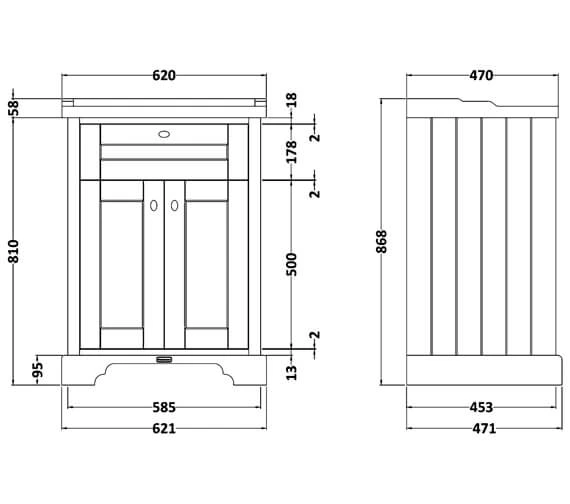 Hudson Reed Old London 2 Door Floor Standing Vanity Unit And Basin 5 Hudson Reed Old London 2 Door Floor Standing Vanity Unit And Basin - Image 3