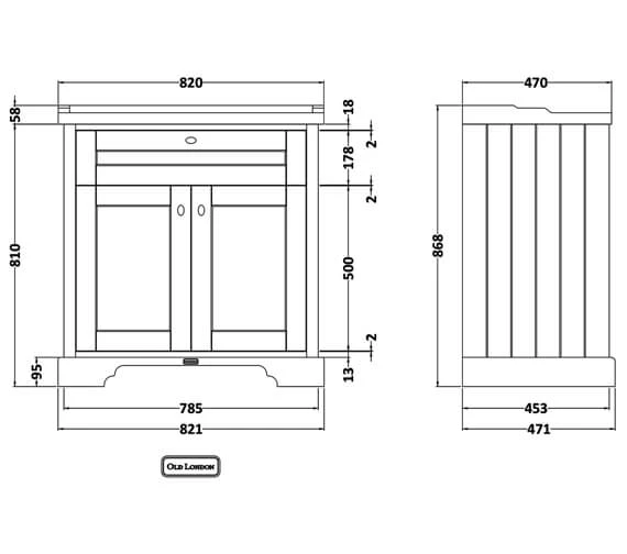 Hudson Reed Old London 2 Door Floor Standing Vanity Unit And Basin 6 Hudson Reed Old London 2 Door Floor Standing Vanity Unit And Basin - Image 4