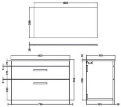 Nuie Athena 2 Drawer Wall Hung Cabinet -Shower Room M700 2023 1 18 7 13 57 72