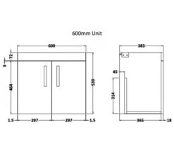Nuie Athena Wall Hung 2 Door Vanity Unit With Worktop Or Basin -Shower Room M700 2023 1 20 6 32 11 592