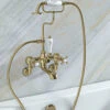 Burlington Wall Mounted Bath Shower Mixer Tap With Claremont Handles