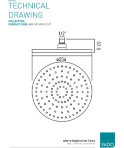 Vado Saturn 254mm Single Function Round Fixed Shower Head 10 Vado Saturn 254mm Single Function Round Fixed Shower Head -Shower Room M700 2023 2 17 12 36 19 823