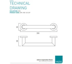 Vado Spa 300mm Chrome Wall Mounted Grab Or Towel Rail -Shower Room M700 2023 2 3 13 20 13 17