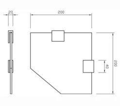 Miller Classic Clear Glass Corner Shelf 200mm - 292020 -Shower Room M700 2023 2 9 6 53 15 26
