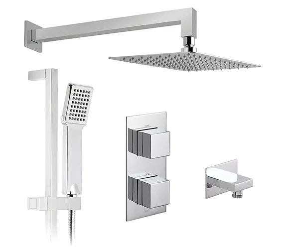 Vado Tablet Notion Vertical Chrome Shower Valve With Head And Slide Rail Kit 4 Vado Tablet Notion Vertical Chrome Shower Valve With Head And Slide Rail Kit - Image 2