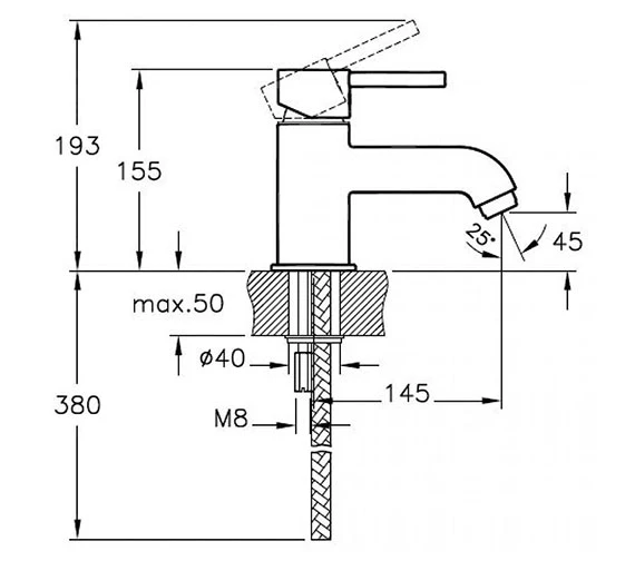 VitrA Minimax S Mono Chrome Bath Filler Tap 4 VitrA Minimax S Mono Chrome Bath Filler Tap - Image 2