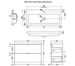 Hudson Reed Fusion Wall Hung Full Depth 2 Drawer Vanity Unit And Basin -Shower Room M700 2023 3 30 5 1 44 45