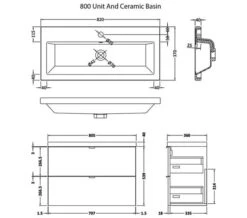 Hudson Reed Fusion Wall Hung Full Depth 2 Drawer Vanity Unit And Basin -Shower Room M700 2023 3 30 5 2 16 881