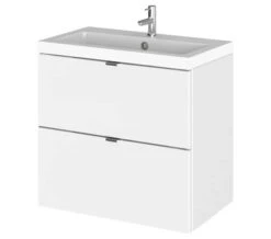 Hudson Reed Fusion Wall Hung Full Depth 2 Drawer Vanity Unit And Basin