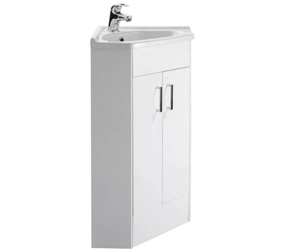 Nuie Mayford Double Door Corner White Cabinet And Basin 4 Nuie Mayford Double Door Corner White Cabinet And Basin - Image 2