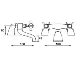 Nuie Beaumont Deck Mounted Chrome Bath Filler Tap -Shower Room M700 2023 3 31 8 1 21 575