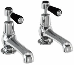 Burlington Chrome Bath Pillar Taps With Kensington Handles