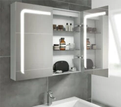 HIB Stratus 60 LED Demisting Aluminium Mirror Cabinet 600 X 700mm