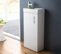 Nuie Vault 405 X 861mm Single Door Floor Standing Compact Unit And Basin