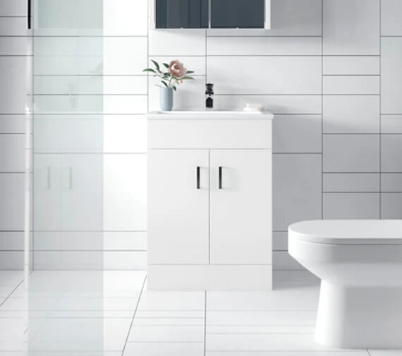 Nuie Eden 800mm High Floor Standing Gloss White Two Door Cabinet And Basin 3 Nuie Eden 800mm High Floor Standing Gloss White Two Door Cabinet And Basin
