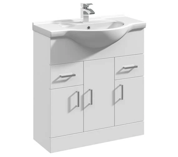 Nuie Mayford Gloss White 3 Door And 2 Drawer Vanity Unit And Basin 3 Nuie Mayford Gloss White 3 Door And 2 Drawer Vanity Unit And Basin