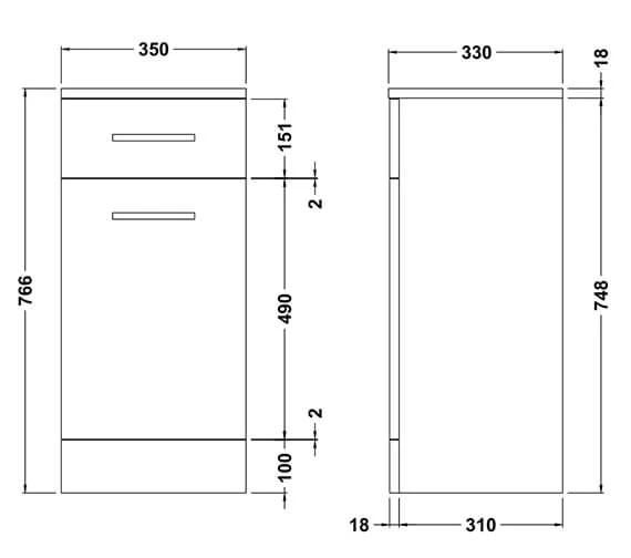 Nuie Mayford 350mm Wide Laundry Basket Furniture Unit White 7 Nuie Mayford 350mm Wide Laundry Basket Furniture Unit White - Image 5