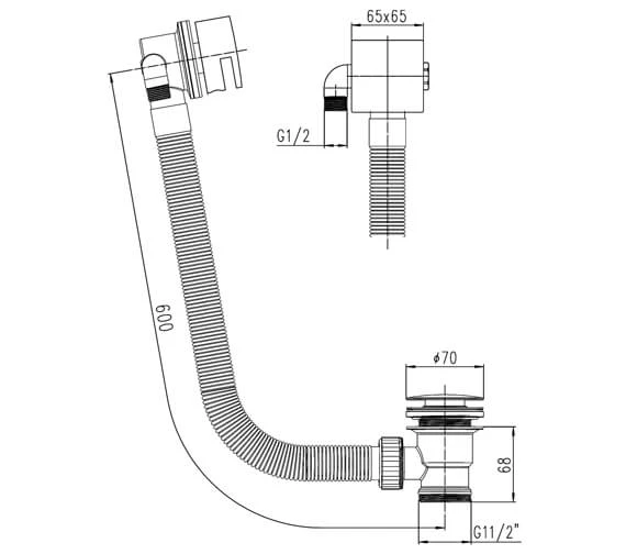 Nuie Slimline Freeflow Chrome Bath Filler 4 Nuie Slimline Freeflow Chrome Bath Filler - Image 2