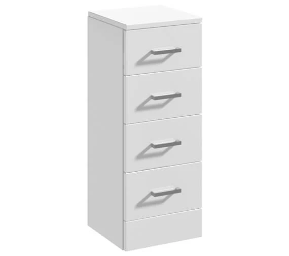 Nuie Mayford 300 X 766mm 4 Drawer Floor-Standing Gloss White Furniture Unit 6 Nuie Mayford 300 X 766mm 4 Drawer Floor-Standing Gloss White Furniture Unit - Image 4
