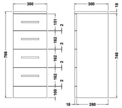 Nuie Mayford 300 X 766mm 4 Drawer Floor-Standing Gloss White Furniture Unit 9 Nuie Mayford 300 X 766mm 4 Drawer Floor-Standing Gloss White Furniture Unit -Shower Room M700 2023 5 27 12 21 38 530