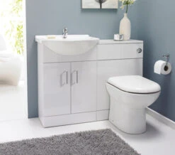 Nuie Saturn Cloakroom Gloss White Furniture Pack With Basin