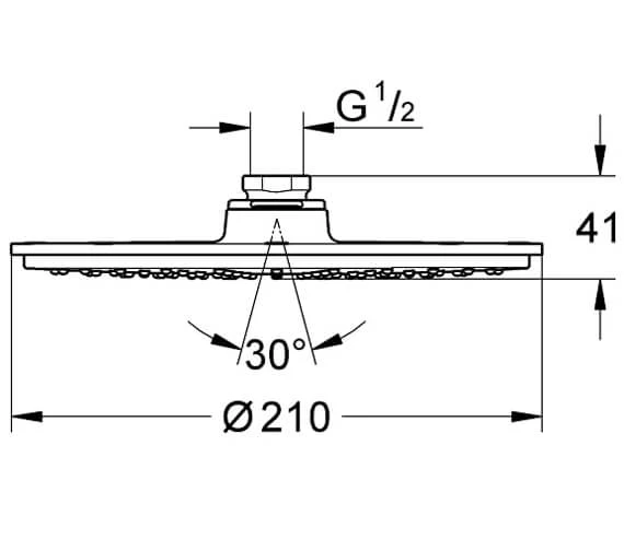 Grohe Rainshower Cosmopolitan 210 Head Shower 1 Spray 5 Grohe Rainshower Cosmopolitan 210 Head Shower 1 Spray - Image 3