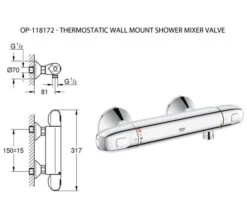 Grohe Grohtherm 1000 New Thermostatic Chrome Shower Mixer Valve 11 Grohe Grohtherm 1000 New Thermostatic Chrome Shower Mixer Valve -Shower Room M700 2023 5 30 15 45 14 303
