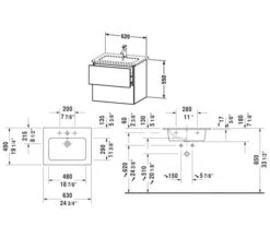 Duravit L-Cube Wall Mounted 2 Drawer Vanity Unit For Me-By-Starck Basin 24 Duravit L-Cube Wall Mounted 2 Drawer Vanity Unit For Me-By-Starck Basin -Shower Room M700 2023 5 31 8 18 53 523