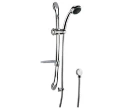 Nuie Chrome Luxury Curved Slide Rail Kit With Multi Function Handset And Elbow