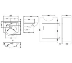 Nuie Mayford 450mm Wide Floor Standing White Cabinet With Basin -Shower Room M700 2023 6 7 7 47 36 667