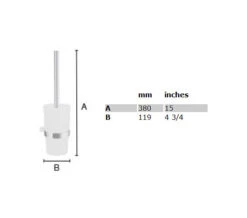 Smedbo Air Chrome Brush With Frosted Glass Container -Shower Room QS S106 2 mn