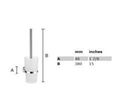 Smedbo Home Chrome Toilet Brush With Frosted Glass Container -Shower Room QS S141 2 mn