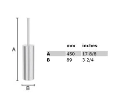 Smedbo Outline Lite Free Standing Polished Stainless Steel Round Toilet Brush -Shower Room QS S249 2 mn