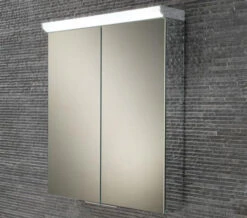 HIB Flare Double Door LED Top Illuminated Mirror Cabinet 600 X 700mm