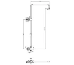 Imex Levo Chrome Shower Rigid Riser With Diverter And Integral Wall Connector -Shower Room QS V15226 2 mn