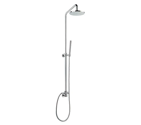 IMEX Levo Chrome Rigid Riser Set With Diverter And Round Shower Head 3 IMEX Levo Chrome Rigid Riser Set With Diverter And Round Shower Head