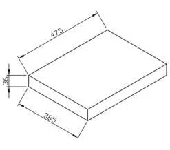 IMEX Bloque Soft Oak Worktop For 470mm Unit 10 IMEX Bloque Soft Oak Worktop For 470mm Unit -Shower Room QS V15304 2 mn