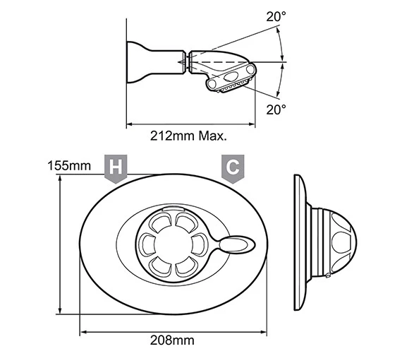 Mira Excel Thermostatic Shower BIR Built In Rigid Chrome - 1.1518.307 4 Mira Excel Thermostatic Shower BIR Built In Rigid Chrome - 1.1518.307 - Image 2