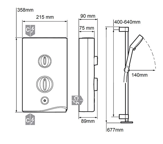Mira Sport Thermostatic Electric Shower 9.8 KW White And Chrome - 1.1746.006 5 Mira Sport Thermostatic Electric Shower 9.8 KW White And Chrome - 1.1746.006 - Image 3
