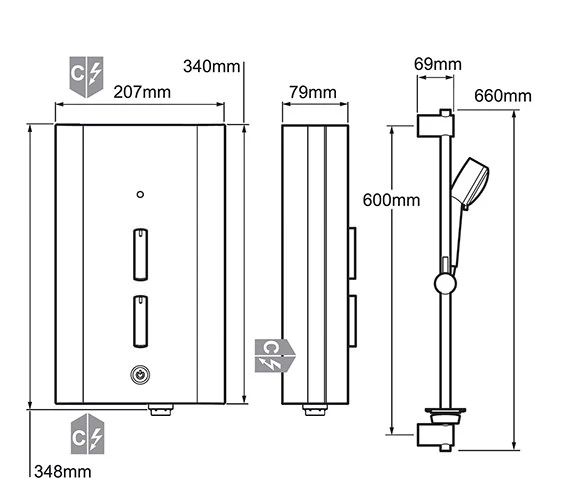 Mira Escape Thermostatic Electric Shower 9.8KW Chrome Finish - 1.1563.011 4 Mira Escape Thermostatic Electric Shower 9.8KW Chrome Finish - 1.1563.011 - Image 2