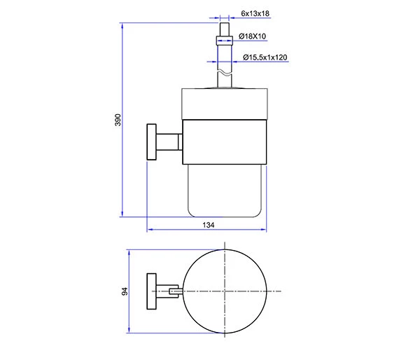 Crosswater Zeya Ceramic WC Brush Holder - ZE025C+ 5 Crosswater Zeya Ceramic WC Brush Holder - ZE025C+ - Image 3