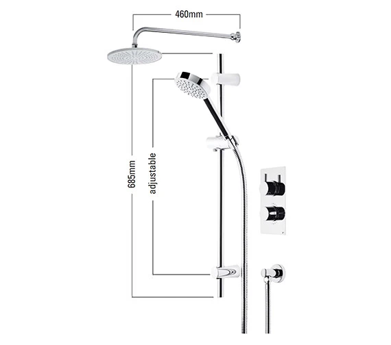 Roper Rhodes Event Round Dual Function Shower System Chrome With Fixed Head 4 Roper Rhodes Event Round Dual Function Shower System Chrome With Fixed Head - Image 2