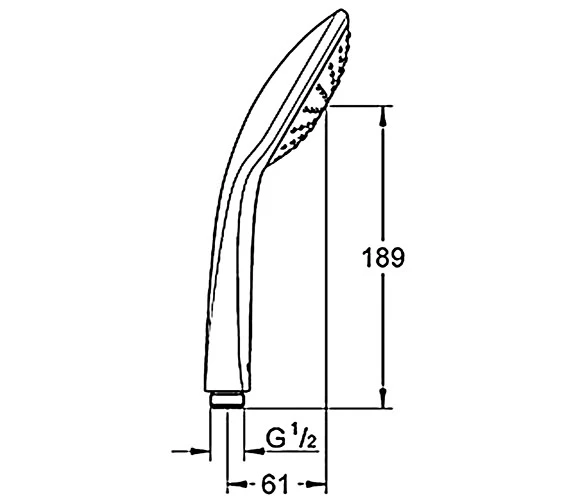 Grohe Euphoria Mono Hand Shower 1 Spray Pattern Chrome 4 Grohe Euphoria Mono Hand Shower 1 Spray Pattern Chrome - Image 2