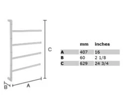 Smedbo Outline Polished Stainless Steel Swivel Arm Towel Bar -Shower Room QS V26053 2 mn