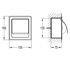 Flova Gloria Diamond Chrome Concealed Toilet Roll Holder -Shower Room QS V27319 2 mn